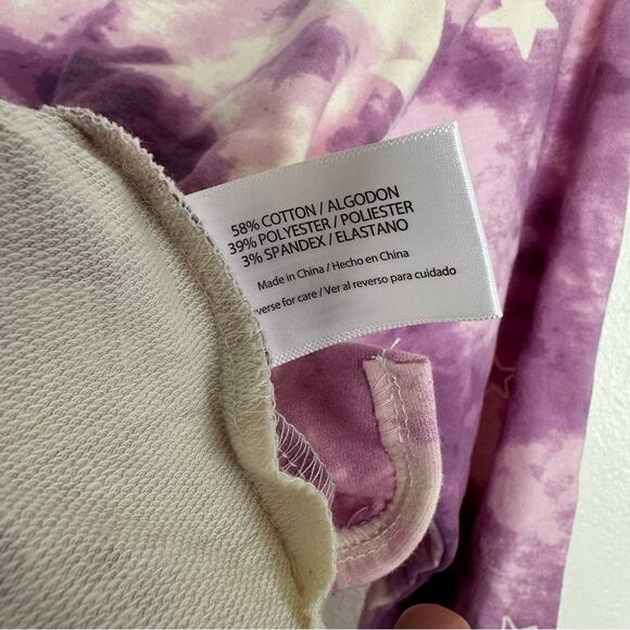 Wildfox Purple Star Tiedye Lounge Short Set Medium - Picture 7 of 8